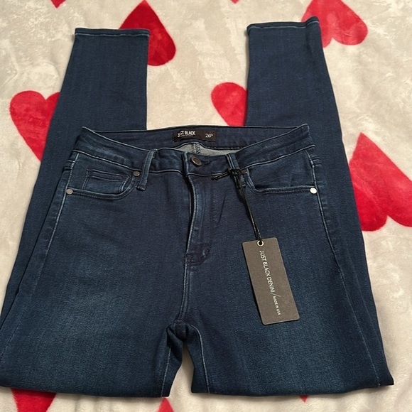 NWT JUST BLACK-HIGH RISE SKINNY-DARK DENIM - Picture 5 of 16